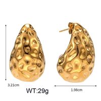 1 Pair Modern Style Water Droplets Plating Stainless Steel 18K Gold Plated Ear Studs sku image 78