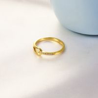Simple Style Classic Style Geometric Stainless Steel Plating Inlay Zircon 18k Gold Plated Rings main image 3