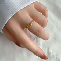 Simple Style Classic Style Geometric Stainless Steel Plating Inlay Zircon 18k Gold Plated Rings sku image 2