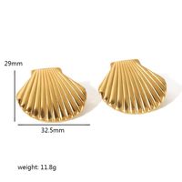 1 Pair Retro Lady Shell Plating 304 Stainless Steel Ear Studs main image 2