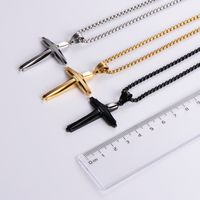 304 Stainless Steel 18K Gold Plated Rose Gold Plated Hip-Hop Streetwear Plating Cross main image 3