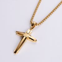 304 Stainless Steel 18K Gold Plated Rose Gold Plated Hip-Hop Streetwear Plating Cross main image 5