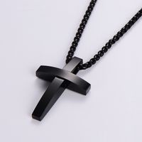 Hip-hop Rock Streetwear Cross Stainless Steel Plating Unisex Pendant Necklace main image 2