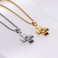 Wholesale Hip-hop Streetwear Cross Stainless Steel Plating Pendant Necklace main image 5