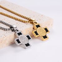 Wholesale Hip-hop Streetwear Cross Stainless Steel Plating Pendant Necklace main image 7