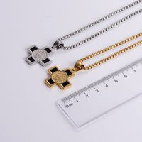 Wholesale Hip-hop Streetwear Cross Stainless Steel Plating Pendant Necklace main image 6