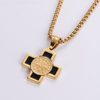 Wholesale Hip-hop Streetwear Cross Stainless Steel Plating Pendant Necklace main image 3