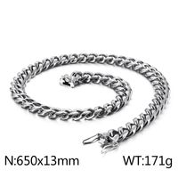 Hip-Hop Solid Color Stainless Steel Plating Chain 18K Gold Plated Men's Necklace sku image 23