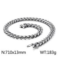 Hip-Hop Solid Color Stainless Steel Plating Chain 18K Gold Plated Men's Necklace sku image 30