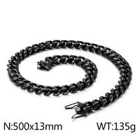 Hip-Hop Solid Color Stainless Steel Plating Chain 18K Gold Plated Men's Necklace sku image 33