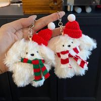 Cute Rabbit Plush Metal Christmas Women's Bag Pendant Keychain main image 1