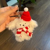 Cute Rabbit Plush Metal Christmas Women's Bag Pendant Keychain main image 2