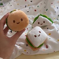 Cute Hamburger Plush Women's Bag Pendant Keychain main image 4