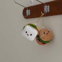 Cute Hamburger Plush Women's Bag Pendant Keychain main image 3
