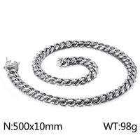 Hip-Hop Solid Color Stainless Steel Plating Chain 18K Gold Plated Men's Necklace sku image 26