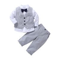 British Style Solid Color Cotton Boys Clothing Sets sku image 5