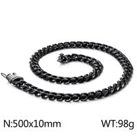Hip-Hop Solid Color Stainless Steel Plating Chain 18K Gold Plated Men's Necklace sku image 45
