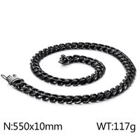 Hip-Hop Solid Color Stainless Steel Plating Chain 18K Gold Plated Men's Necklace sku image 58