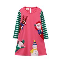 Navidad Lindo Dibujos Animados Papá Noel Algodón Vestidos Para Niñas main image 6