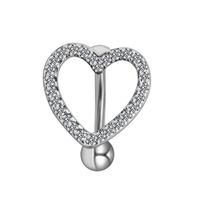 Tropical Heart Shape Floral Stainless Steel Copper Plating Inlay Zircon White Gold Plated Gold Plated Belly Ring sku image 2