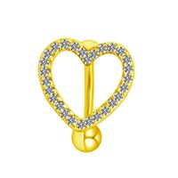 Tropical Heart Shape Floral Stainless Steel Copper Plating Inlay Zircon White Gold Plated Gold Plated Belly Ring sku image 3