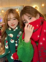 Women's Glam Christmas Classic Style Christmas Tree Snowman Knit Scarf main image 1