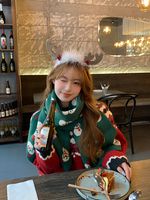 Women's Glam Christmas Classic Style Christmas Tree Snowman Knit Scarf main image 5