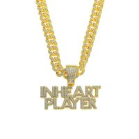 Hip-hop Letter Alloy Inlay Rhinestones Men's Pendant Necklace main image 4