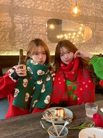 Women's Glam Christmas Classic Style Christmas Tree Snowman Knit Scarf main image 2