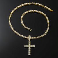 Hip-hop Cross Zircon Alloy Wholesale Pendant Necklace main image 1