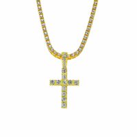 Hip-hop Cross Zircon Alloy Wholesale Pendant Necklace sku image 1