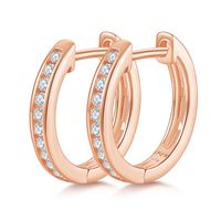 Lady Classic Style Geometric Sterling Silver Gra Inlay Moissanite Rose Gold Plated White Gold Plated Gold Plated Earrings main image 3