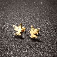 1 Pair Streetwear Eagle Plating Stainless Steel 18k Gold Plated Ear Studs main image 4