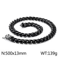 Hip-Hop Solid Color Stainless Steel Plating Chain 18K Gold Plated Men's Necklace sku image 62