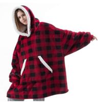 Home Unisex Simple Style Color Block Plaid Polar Fleece Pocket Pajama Sets main image 3