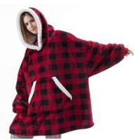 Zuhause Unisex Einfacher Stil Farbblock Plaid Polarfleece Tasche Pyjama Sets sku image 5