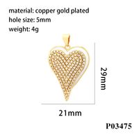 Simple Style Heart Shape Copper Enamel Inlay Zircon 18k Gold Plated Charms sku image 2