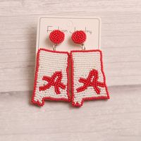 1 Pair Simple Style Artistic Letter Beaded Handmade Glass Drop Earrings sku image 1