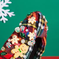 Nordischer Stil Weihnachten Weihnachtsbaum Weihnachtsmann Lebkuchen Tuch Inlay Strasssteine Perle Haarband main image 6