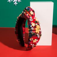 Nordic Style Christmas Christmas Tree Santa Claus Gingerbread Cloth Inlay Rhinestones Pearl Hair Band main image 4