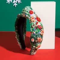 Nordic Style Christmas Christmas Tree Santa Claus Gingerbread Cloth Inlay Rhinestones Pearl Hair Band main image 3