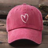 Unisex Basic Retro Simple Style Heart Shape Printing Curved Eaves Baseball Cap main image 7