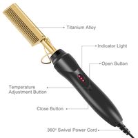 Vacation Solid Color Alloy Electric Hair Curling Comb main image 3