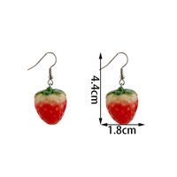 1 Pair Simple Style Classic Style Strawberry Inlay Resin Resin Drop Earrings sku image 1