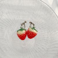 1 Pair Simple Style Classic Style Strawberry Inlay Resin Resin Drop Earrings sku image 2