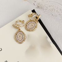 1 Pair Simple Style Classic Style Color Block Plating Inlay Alloy Artificial Pearls Gold Plated Drop Earrings sku image 3