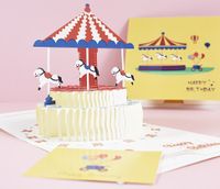 Geburtstag Cartoon-stil Süß Kuchen Papierkarte Geburtstag Festival Karte main image 1