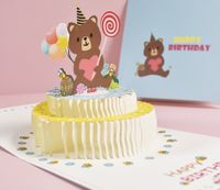 Birthday Cartoon Style Cute Bear Paper Birthday Festival Card main image 1