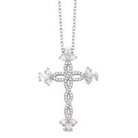 Simple Style Streetwear Cross Copper Plating Inlay Zircon 18k Gold Plated Pendant Necklace main image 5