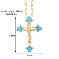 Simple Style Streetwear Cross Copper Plating Inlay Zircon 18k Gold Plated Pendant Necklace sku image 1